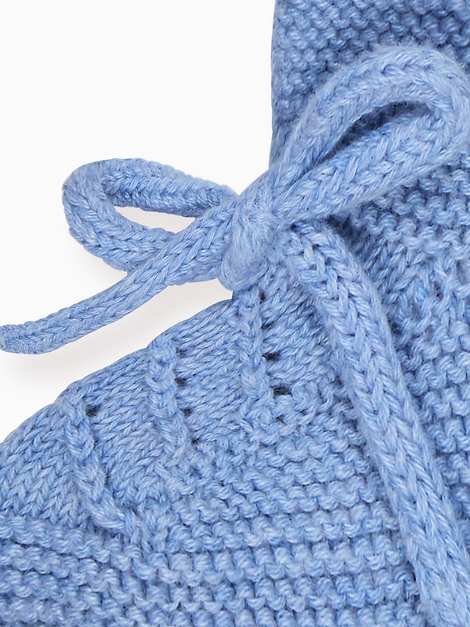 Blue Rimevera Cotton Baby Knitted Booties