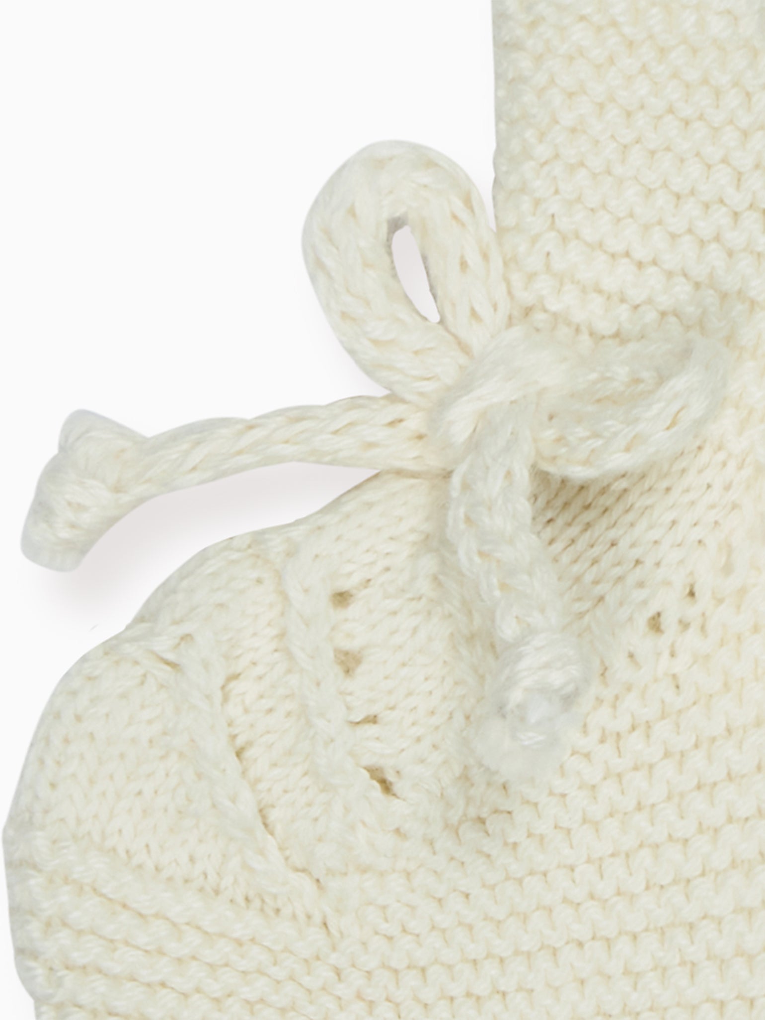 Ivory Rimevera Cotton Baby Knitted Booties