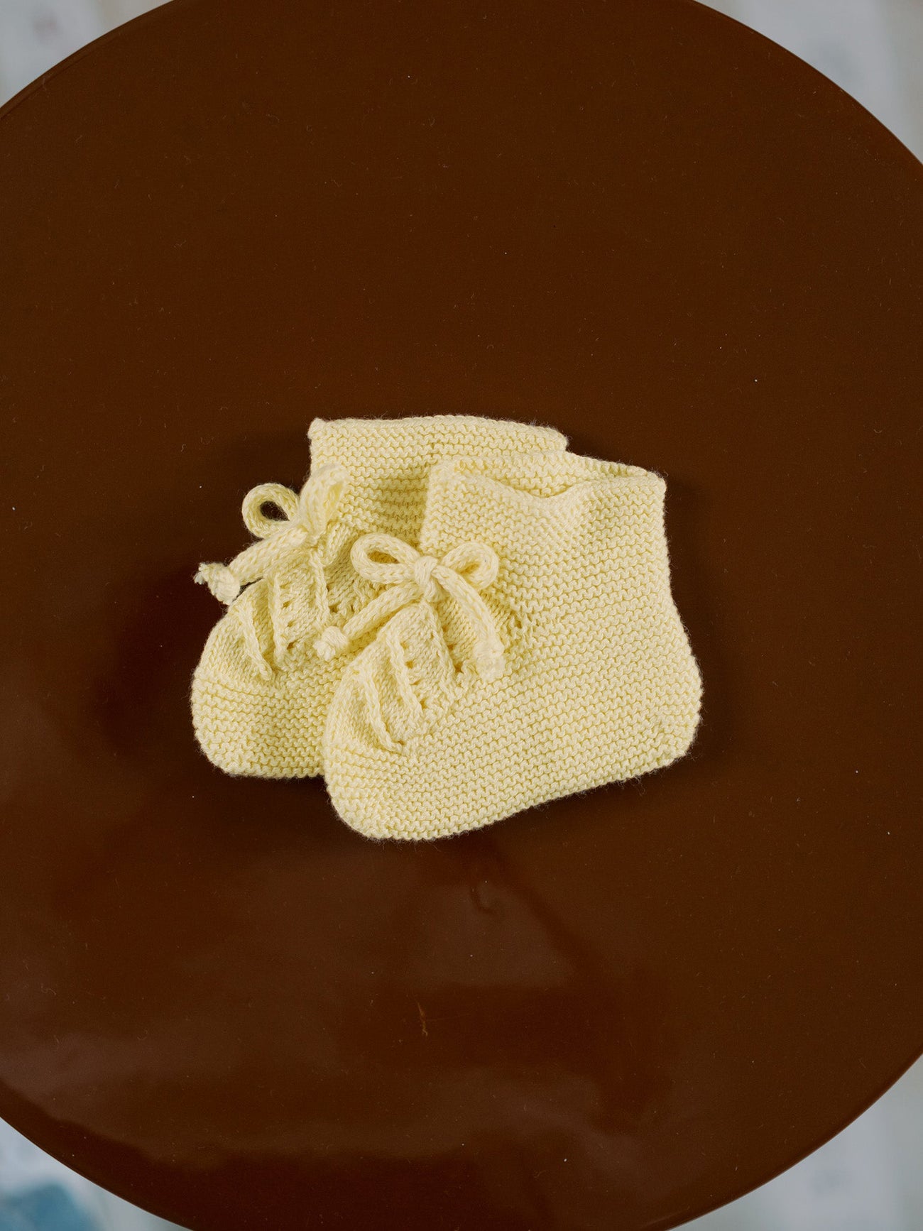 Lemon Rimevera Cotton Baby Knitted Booties