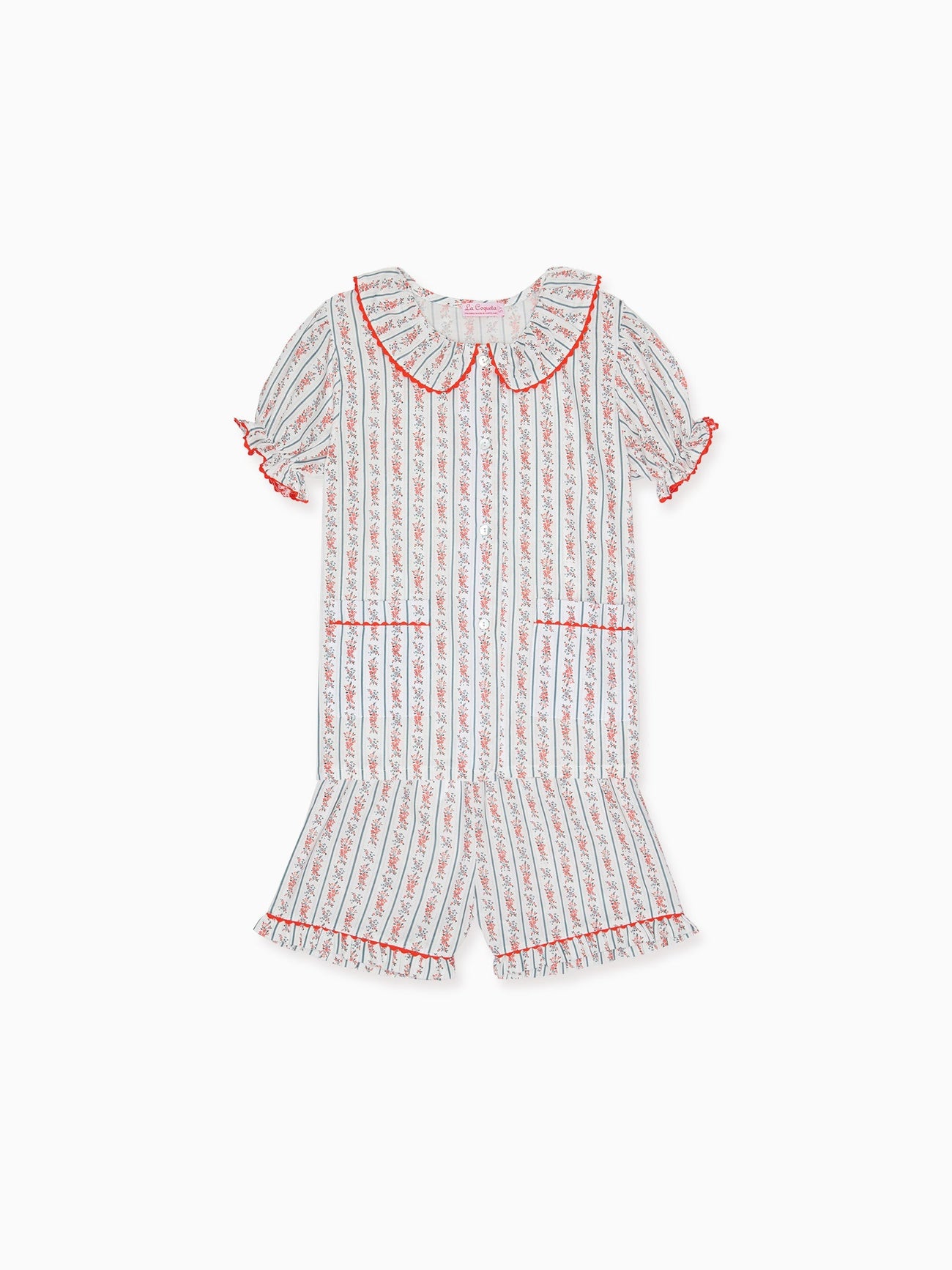 Ivory Floral Stripe Rinela Girl Pyjamas