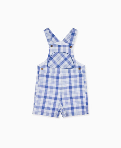 Blue Check Ringo Baby Overalls