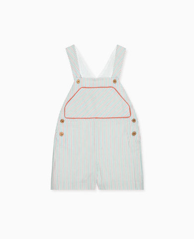 Coral Stripe Ringo Baby Dungarees