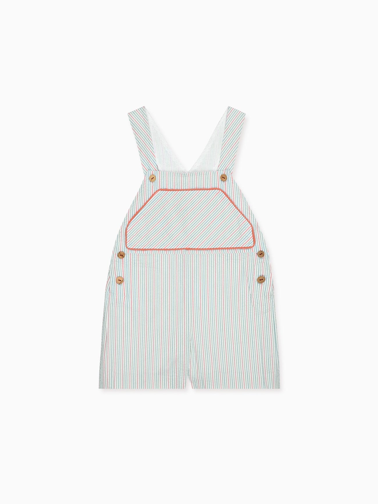 Coral Stripe Ringo Baby Dungarees