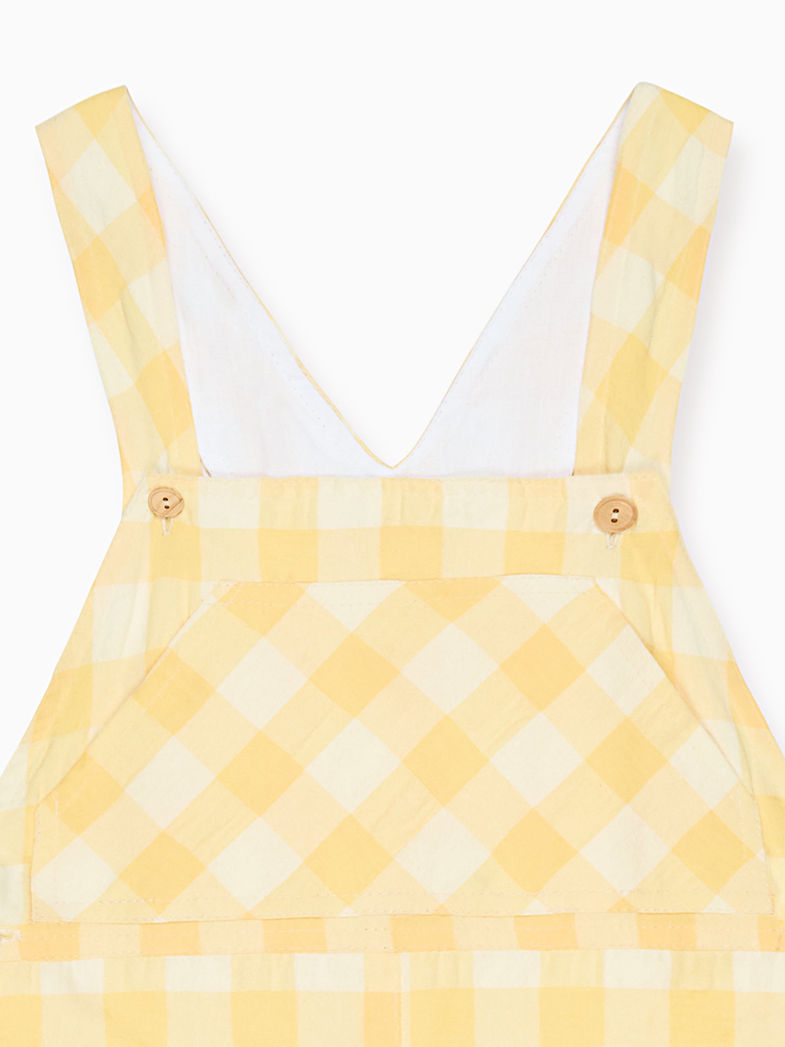 Yellow Gingham Ringo Baby Dungarees