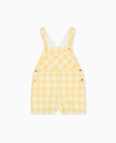 Yellow Gingham Ringo Baby Overalls