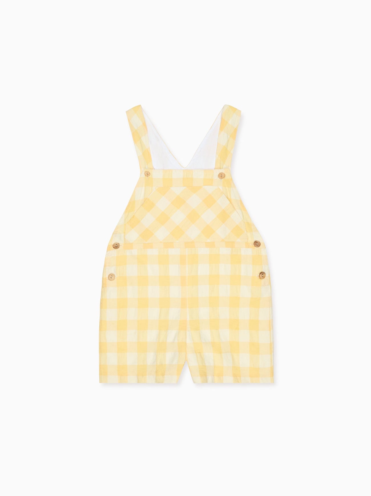 Yellow Gingham Ringo Baby Dungarees