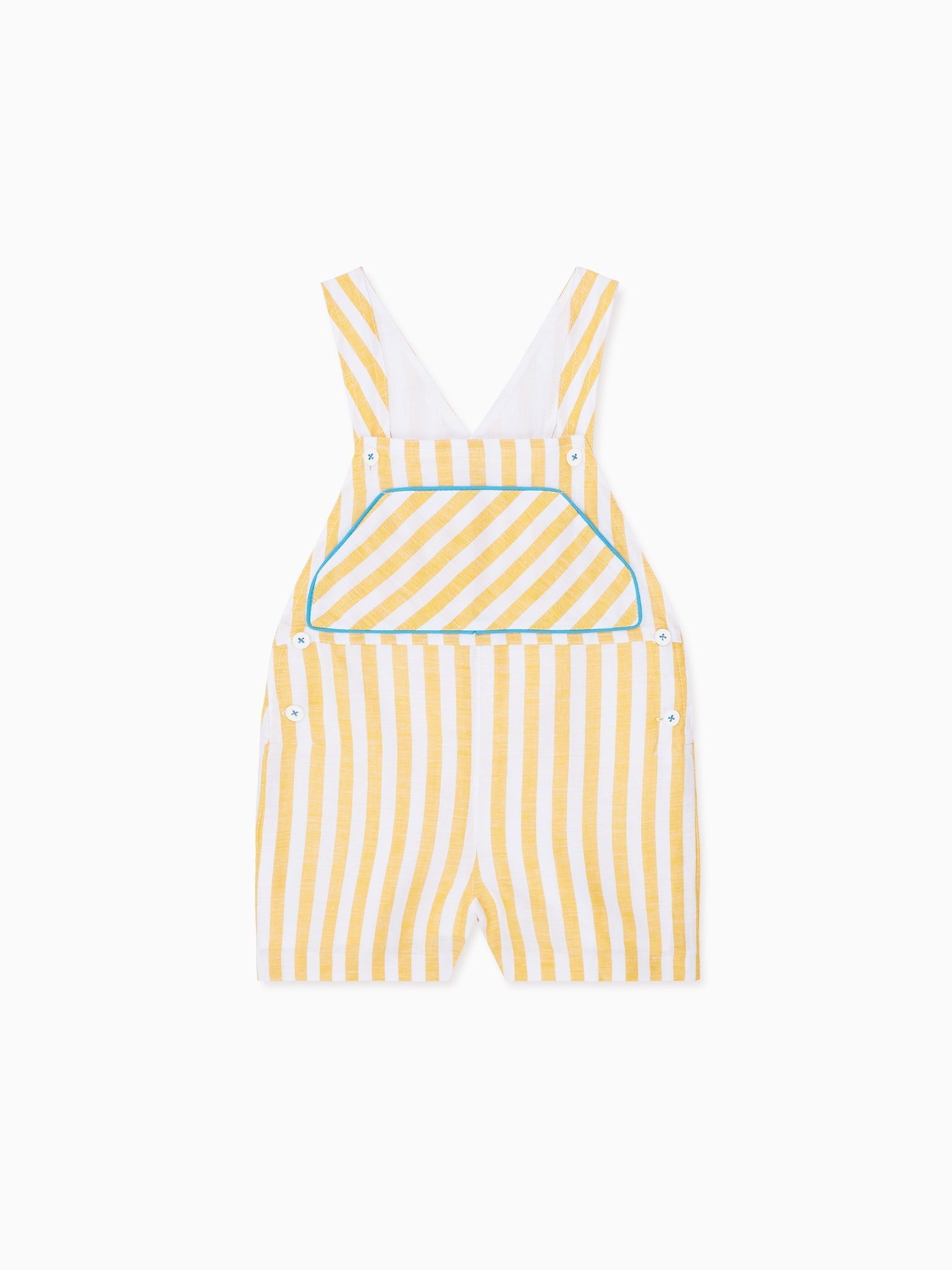Yellow Stripe Ringo Linen Mix Baby Overalls