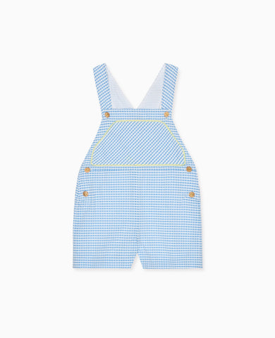 Blue Gingham Ringo Baby Dungarees