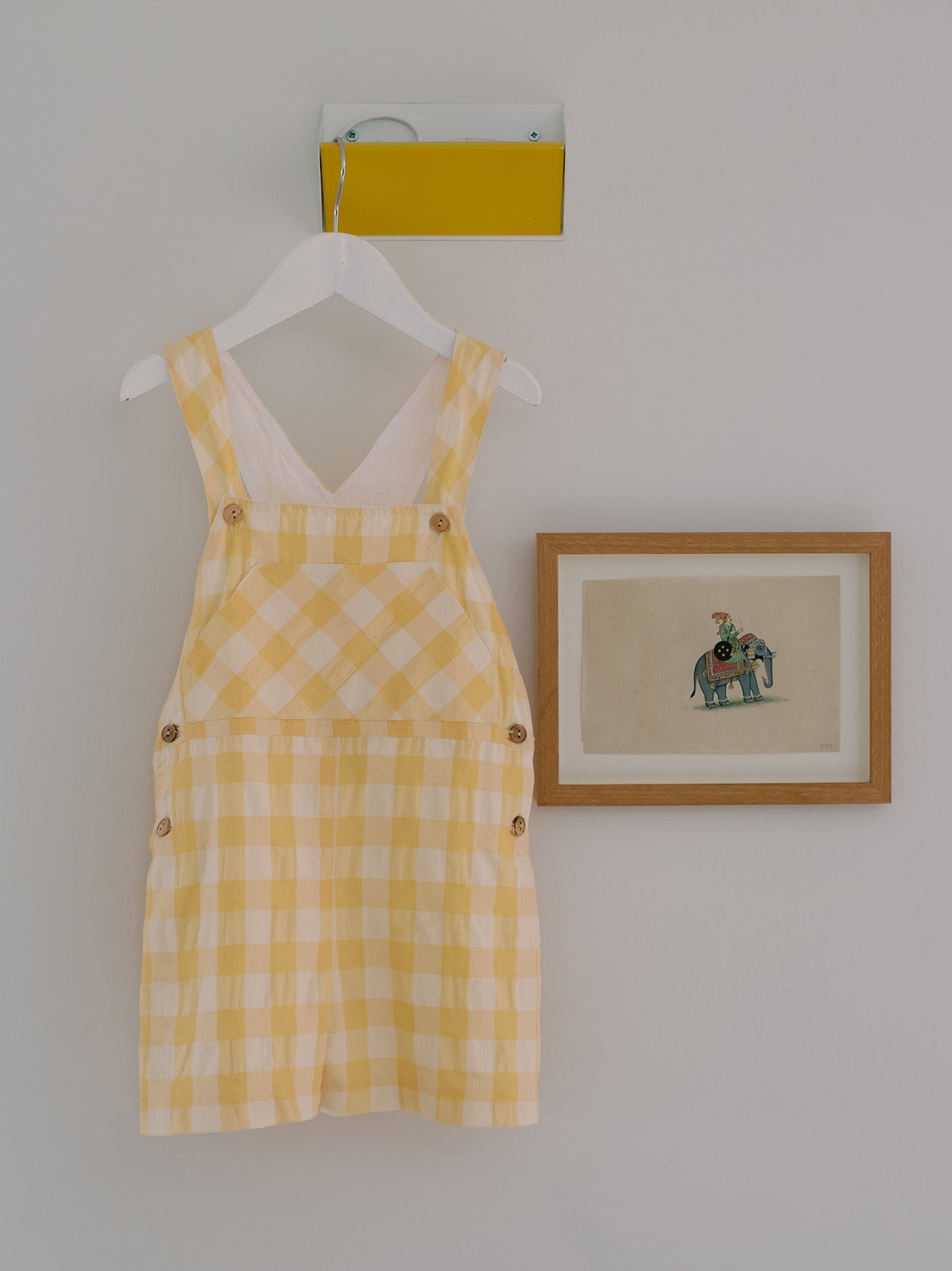 Yellow Gingham Ringo Baby Overalls