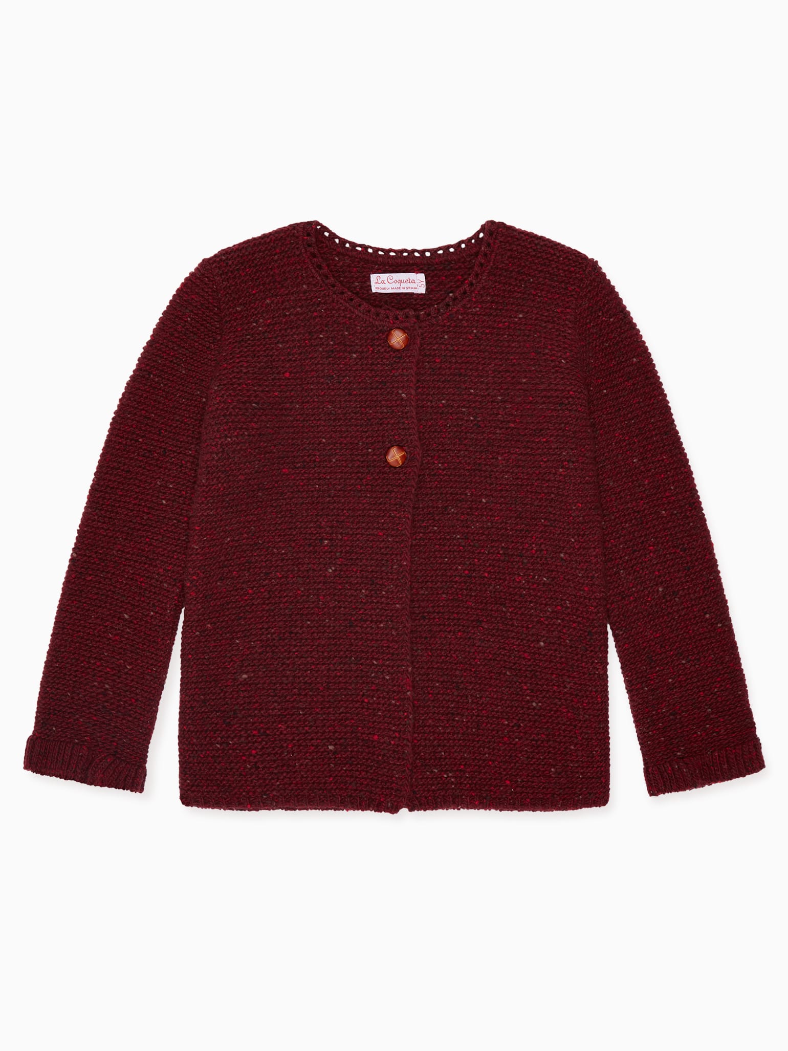 Burgundy Risa Merino Girl Cardigan