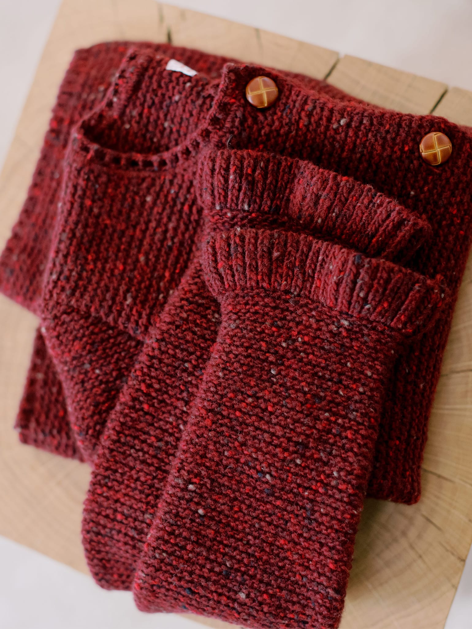 Burgundy Risa Merino Girl Cardigan