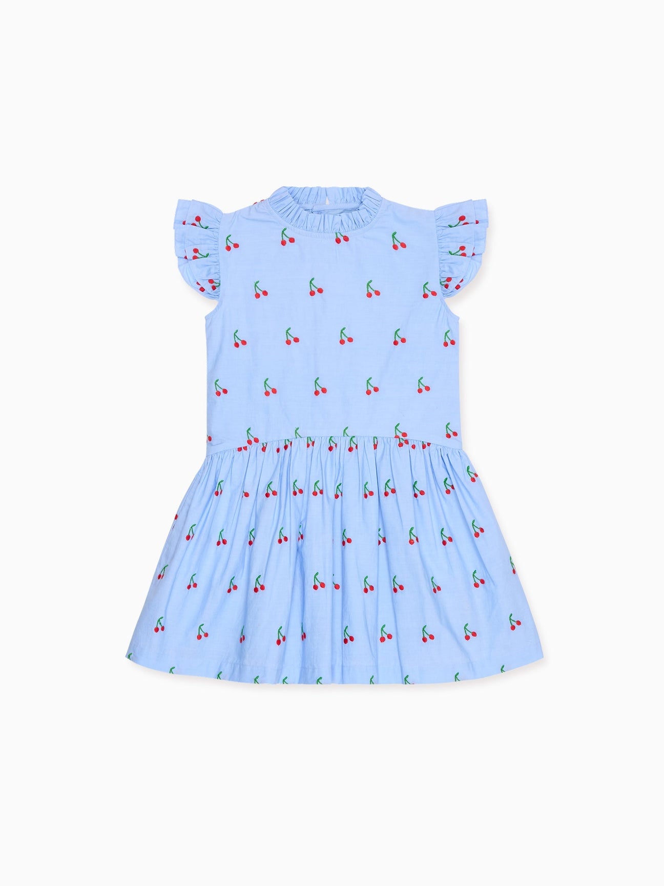 La Coqueta Kids - Light Blue Cherry Rita Girl Drop Waist Dress - 8Y La Coqueta Kids - Light Blue Cherry Rita Girl Drop Waist Dress - 8Y