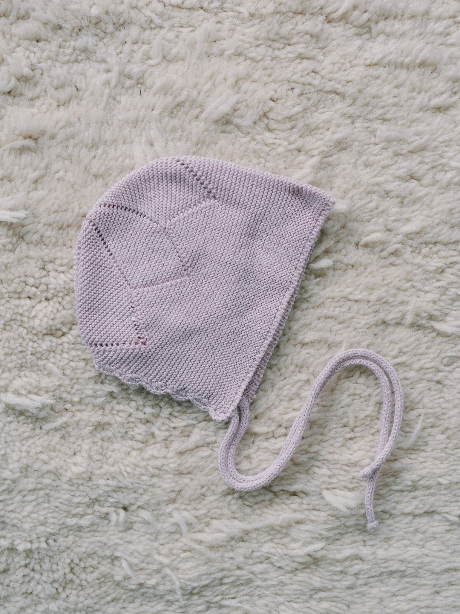 Lilac Rixo Cotton Baby Knitted Bonnet