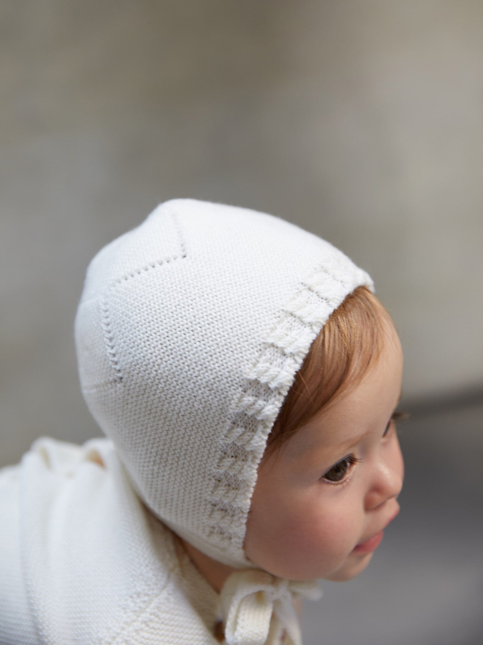 Ivory Rixo Merino Baby Bonnet