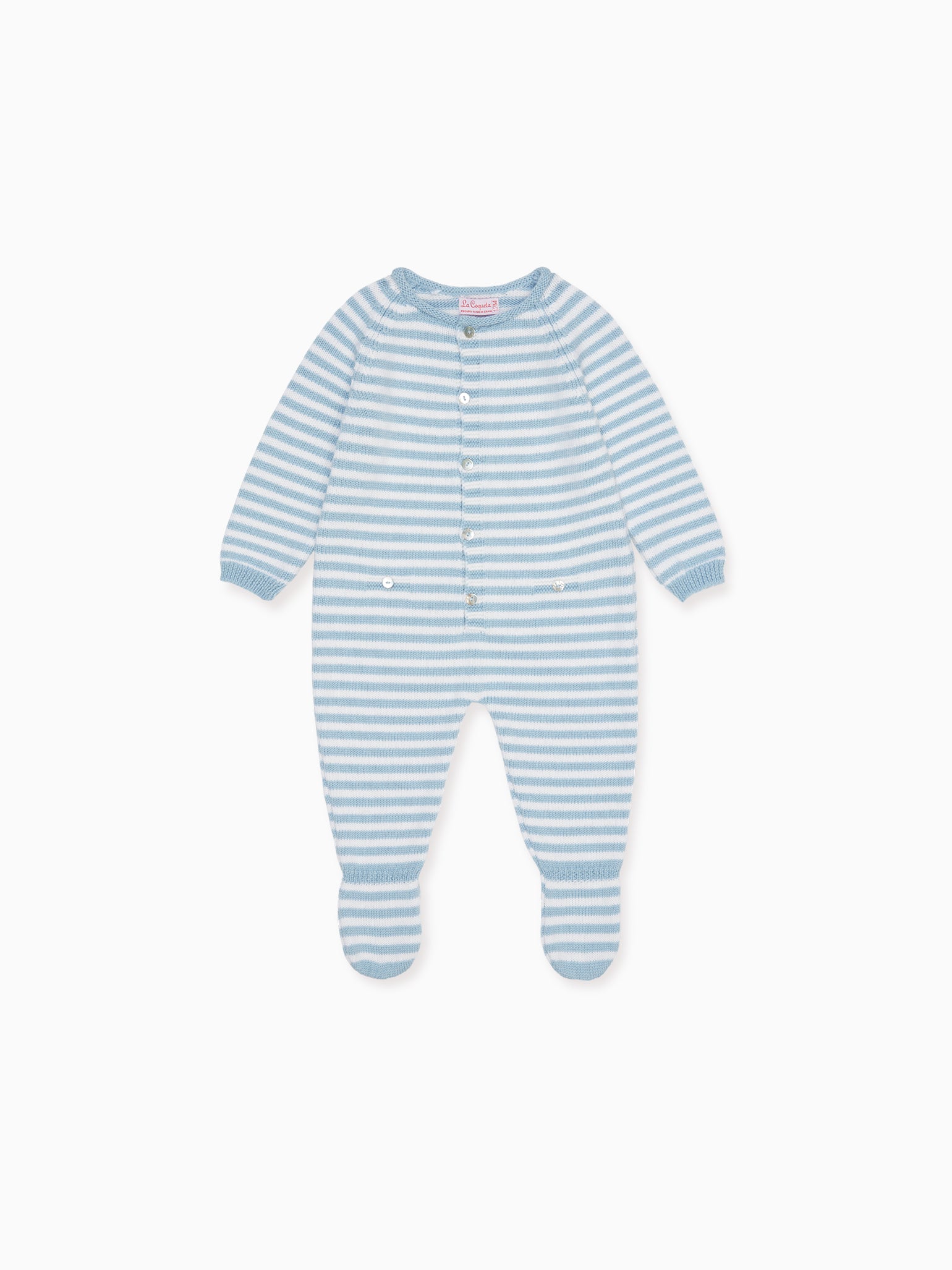 Blue Stripe Rocio Merino Baby Jumpsuit