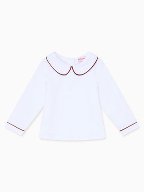 Burgundy Romo Long Sleeve Baby Top