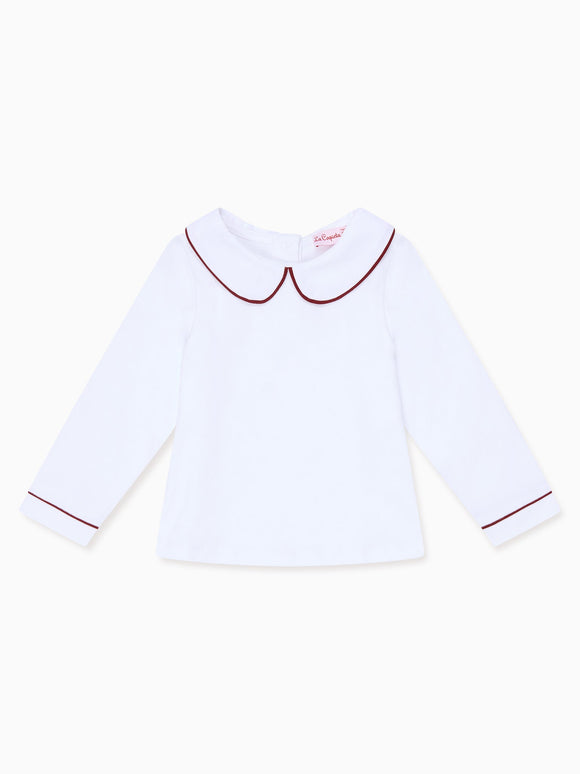 Burgundy Romo Long Sleeve Baby Top