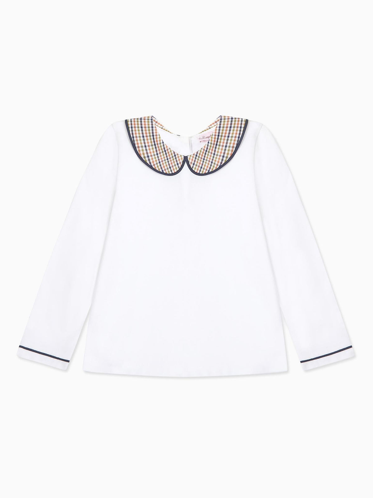 White & Green Check Romo Long Sleeve Baby Top