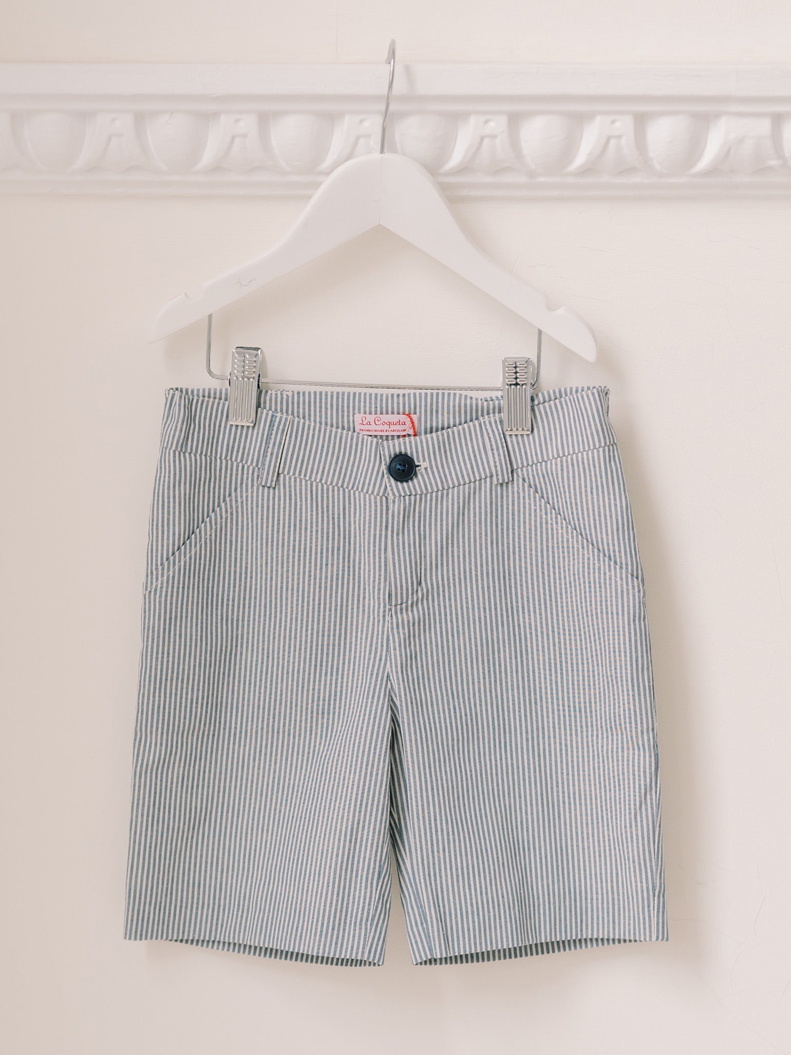 Blue Stripe Romo Boy Chino Shorts