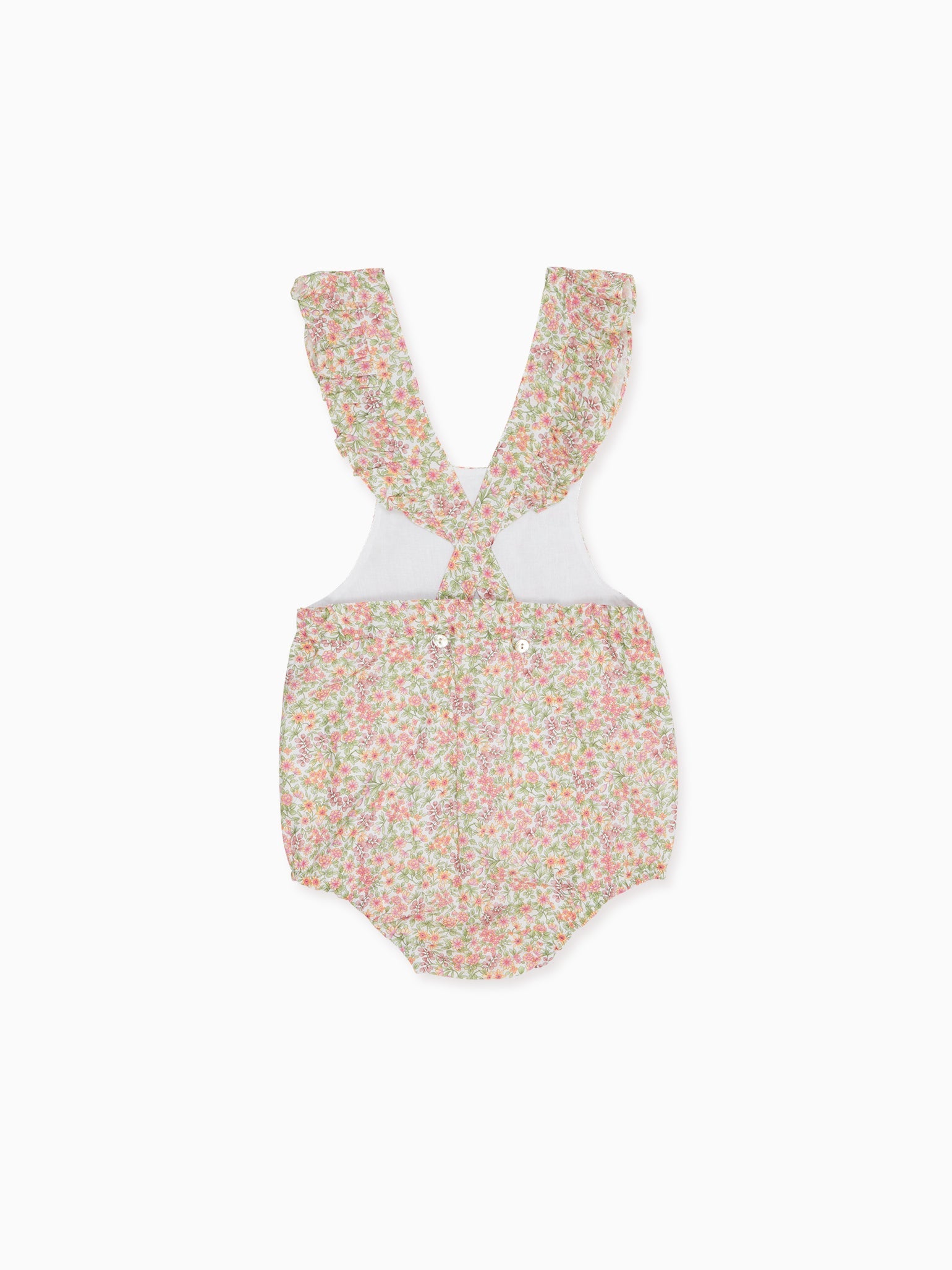 Pink Floral Rontina Baby Girl Romper Overalls