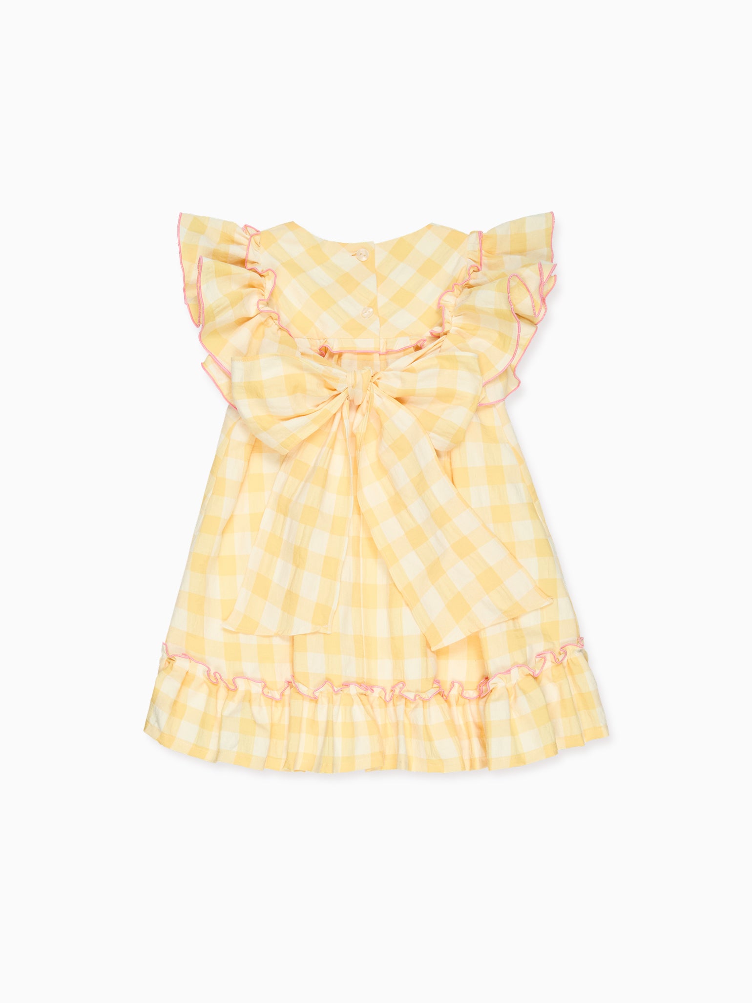 Yellow Gingham Rosa Girl Empire Dress