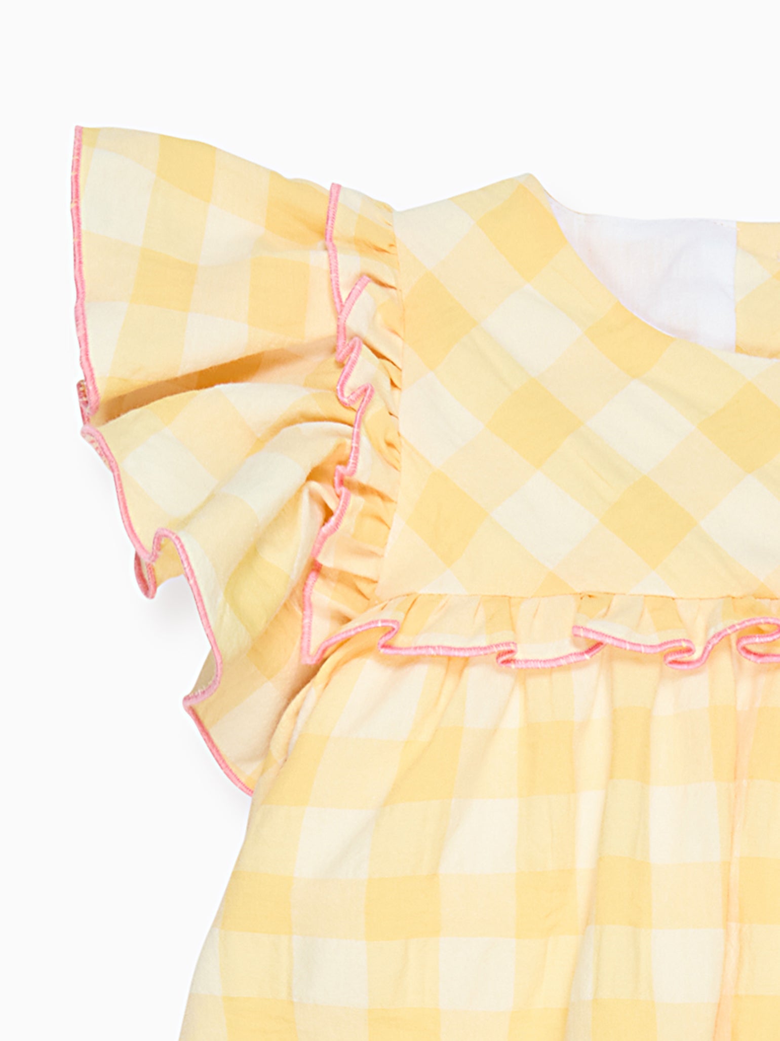 Yellow Gingham Rosa Girl Empire Dress