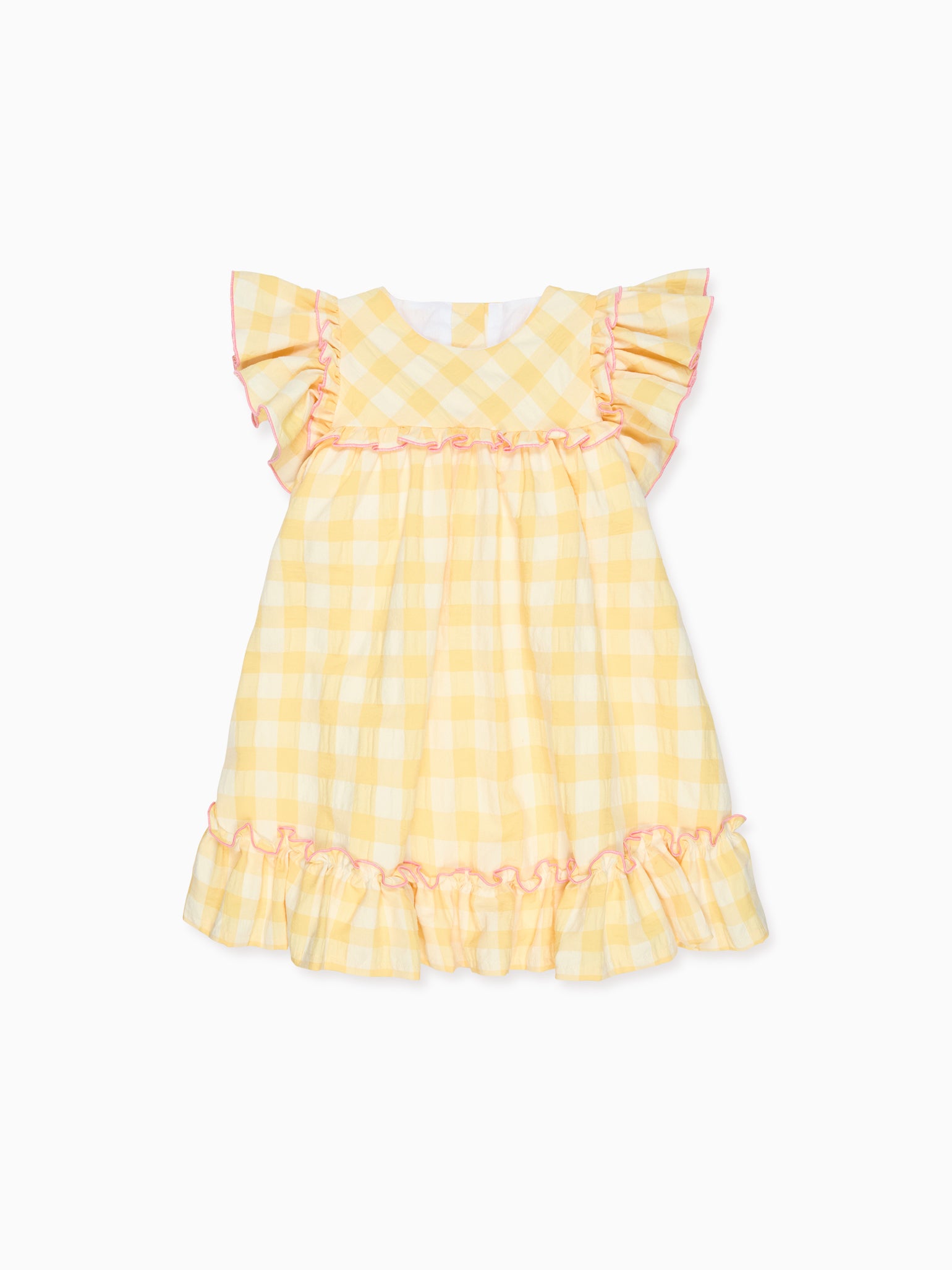 Yellow Gingham Rosa Girl Empire Dress