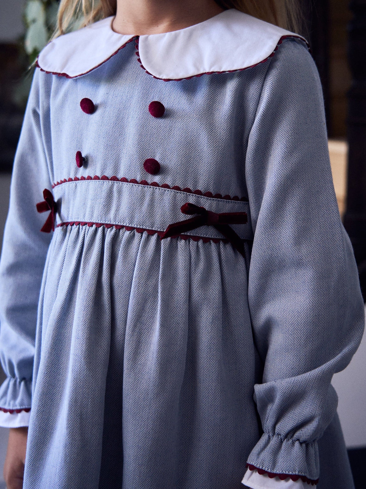 Dusty Blue Rosalie Girl Empire Dress