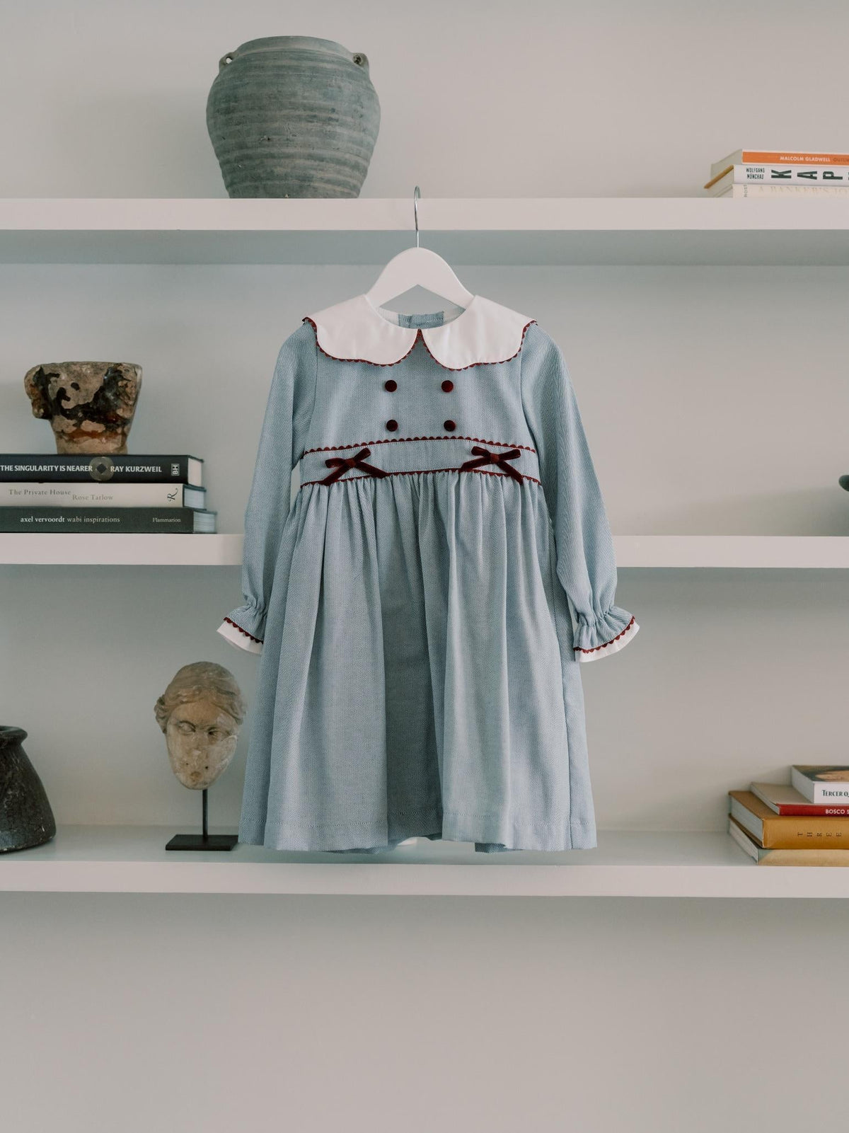 Dusty Blue Rosalie Girl Empire Dress