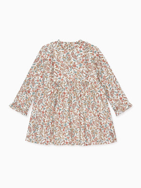 Terracotta Floral Rosaura Girl Dress