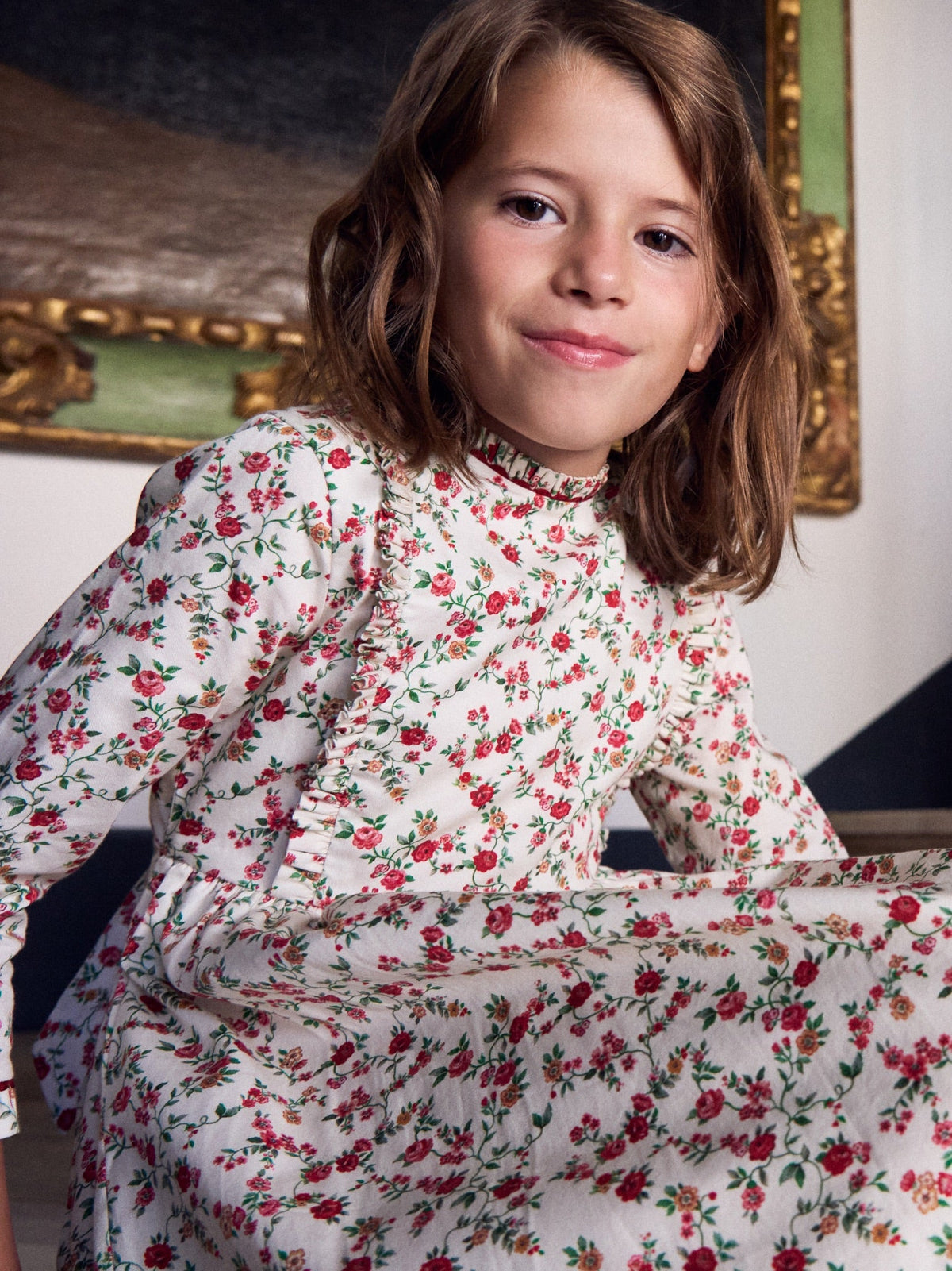 Ivory Floral Rosaura Girl Dress