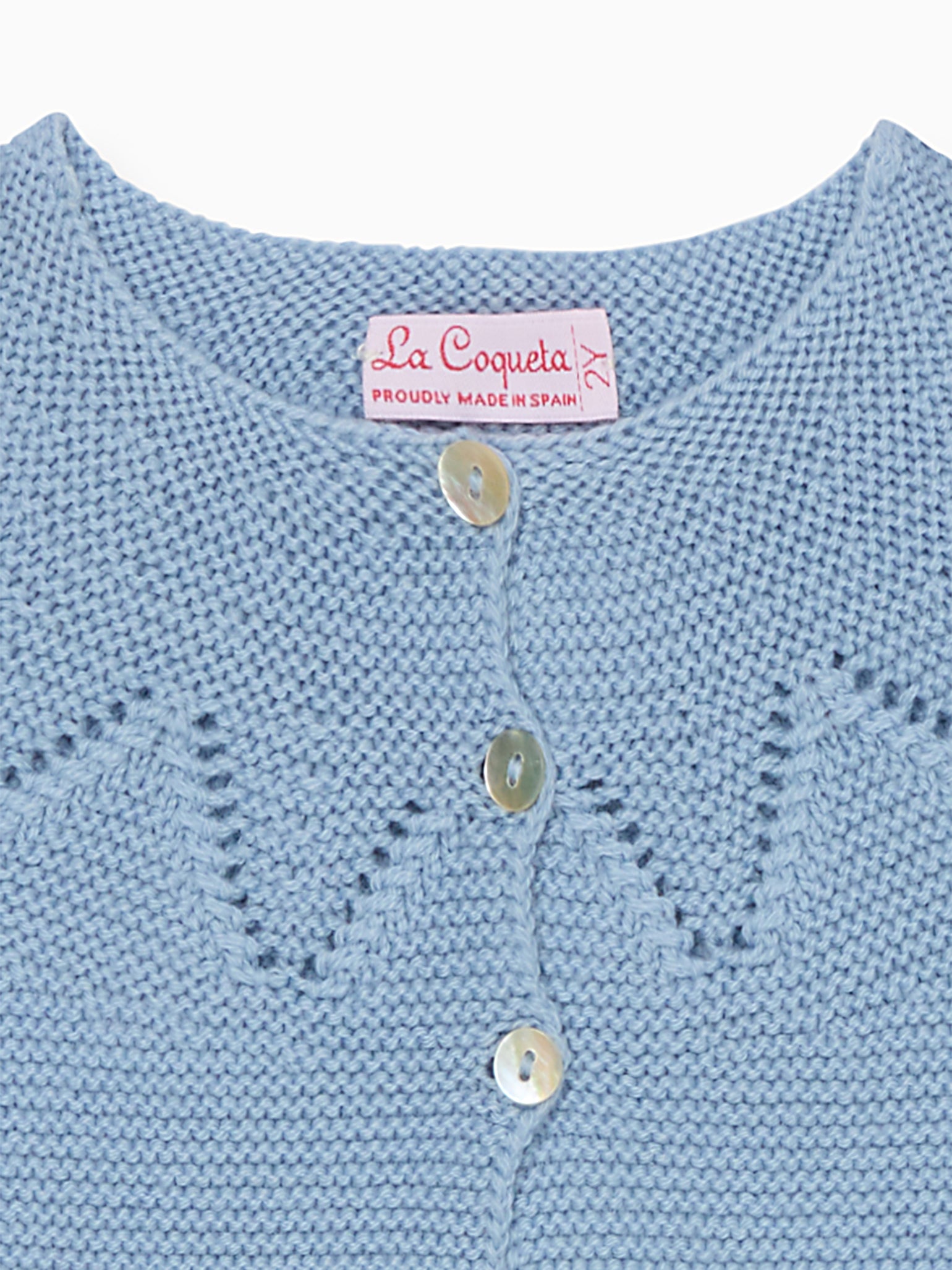 Baby blue knitted cardigan hotsell