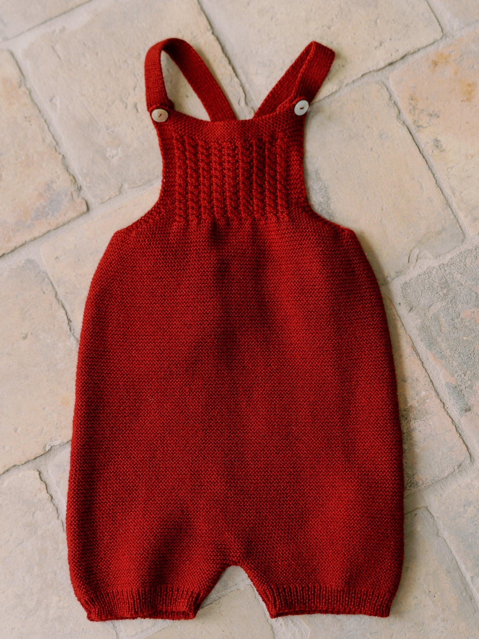 Burgundy Rubino Merino Baby Knitted Overalls