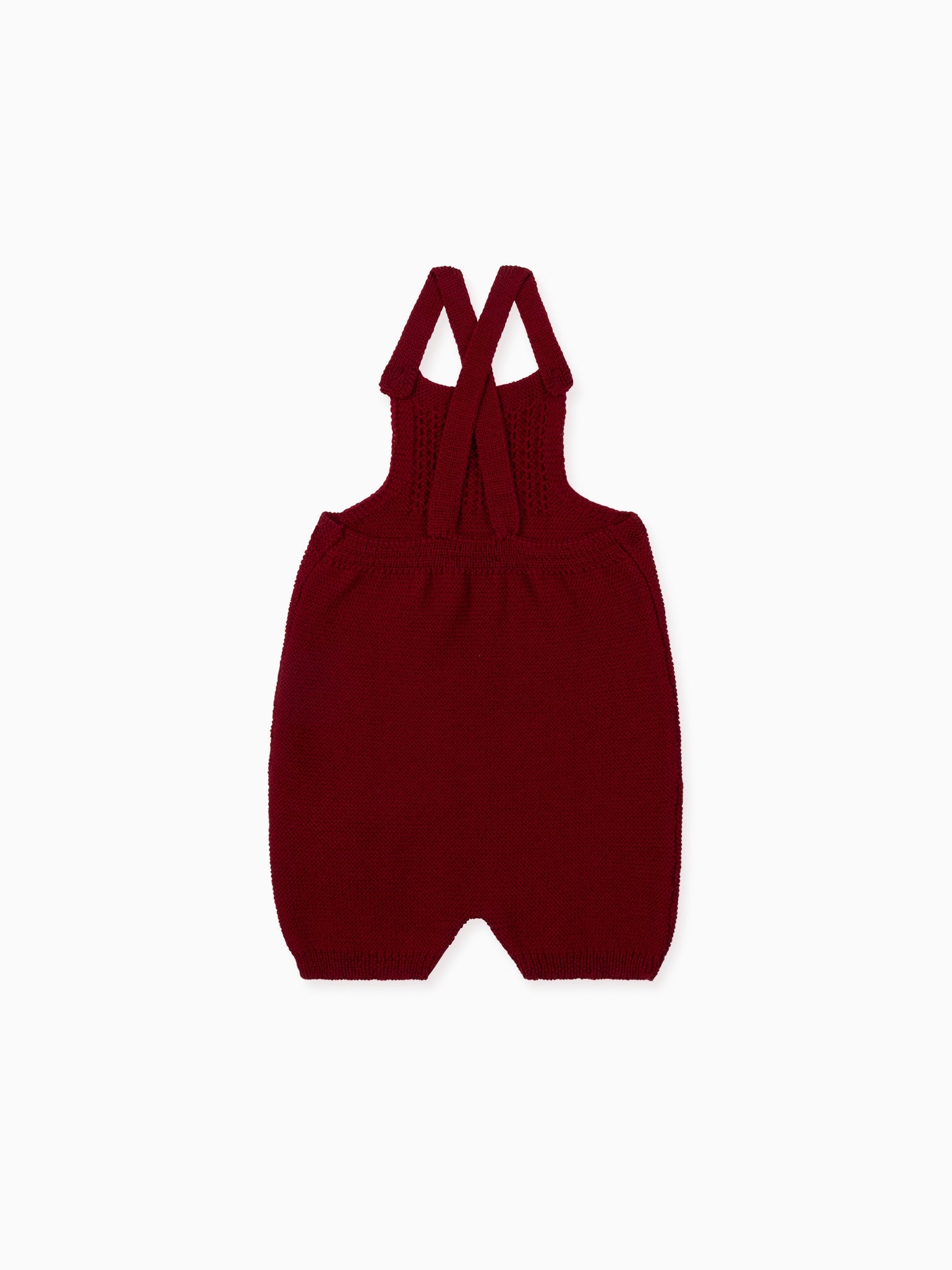 Burgundy Rubino Merino Baby Knitted Overalls