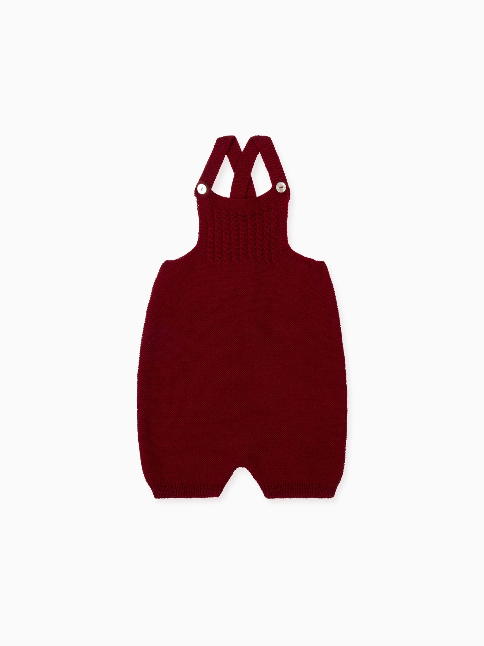 Burgundy Rubino Merino Baby Knitted Overalls