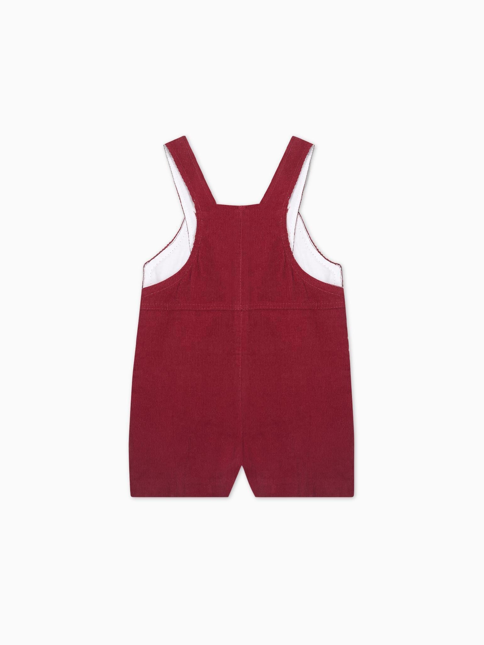 Burgundy Salma Corduroy Baby Dungarees