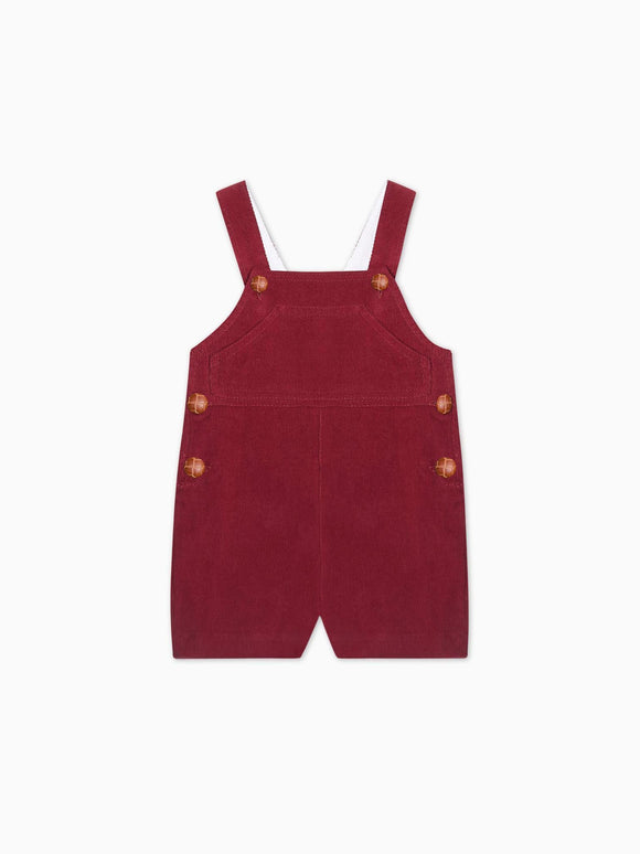 Burgundy Salma Corduroy Baby Dungarees