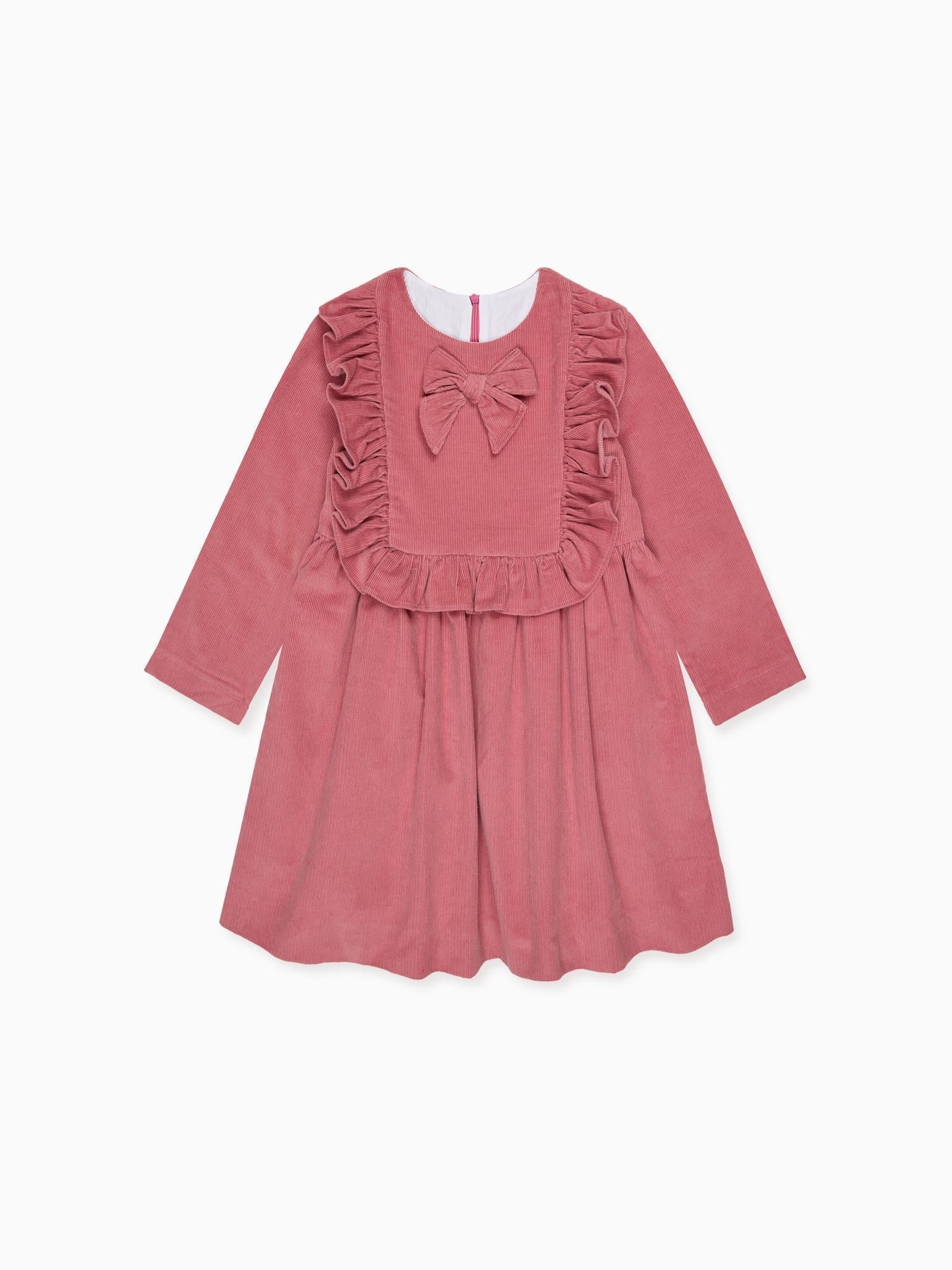 Dark Pink Salma Corduroy Girl Dress