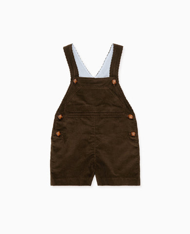 Chocolate Brown Salma Corduroy Baby Dungarees
