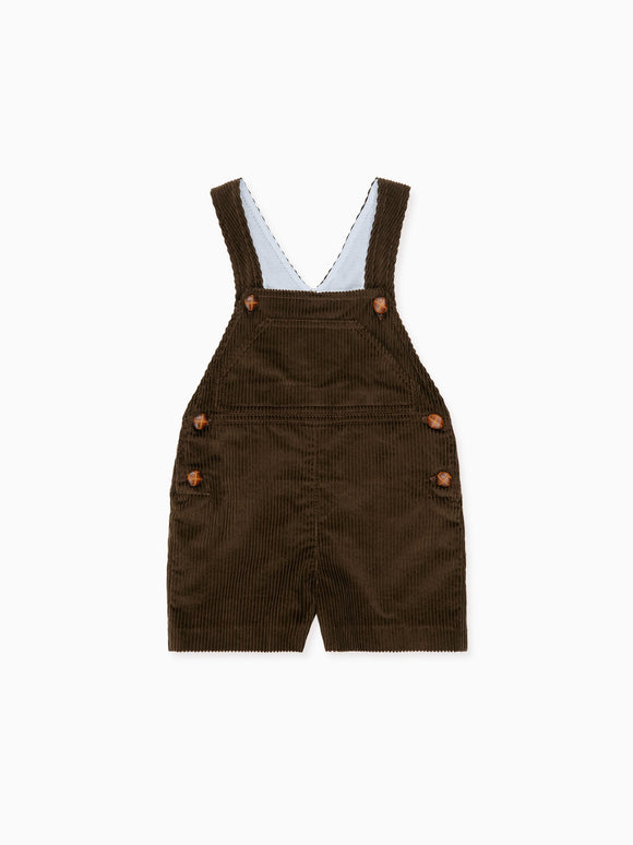 Chocolate Brown Salma Corduroy Baby Dungarees