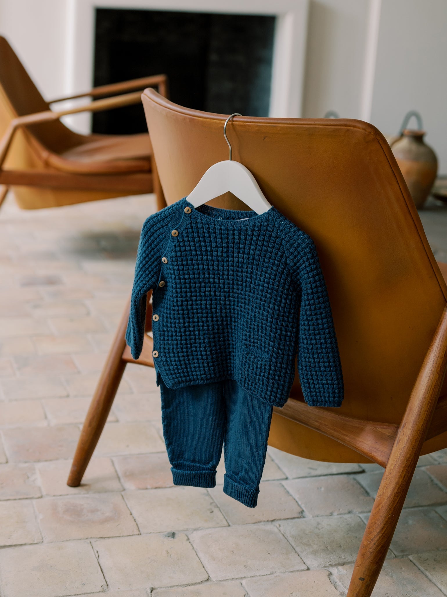 Dark Blue Samuel Merino Baby Knitted Set