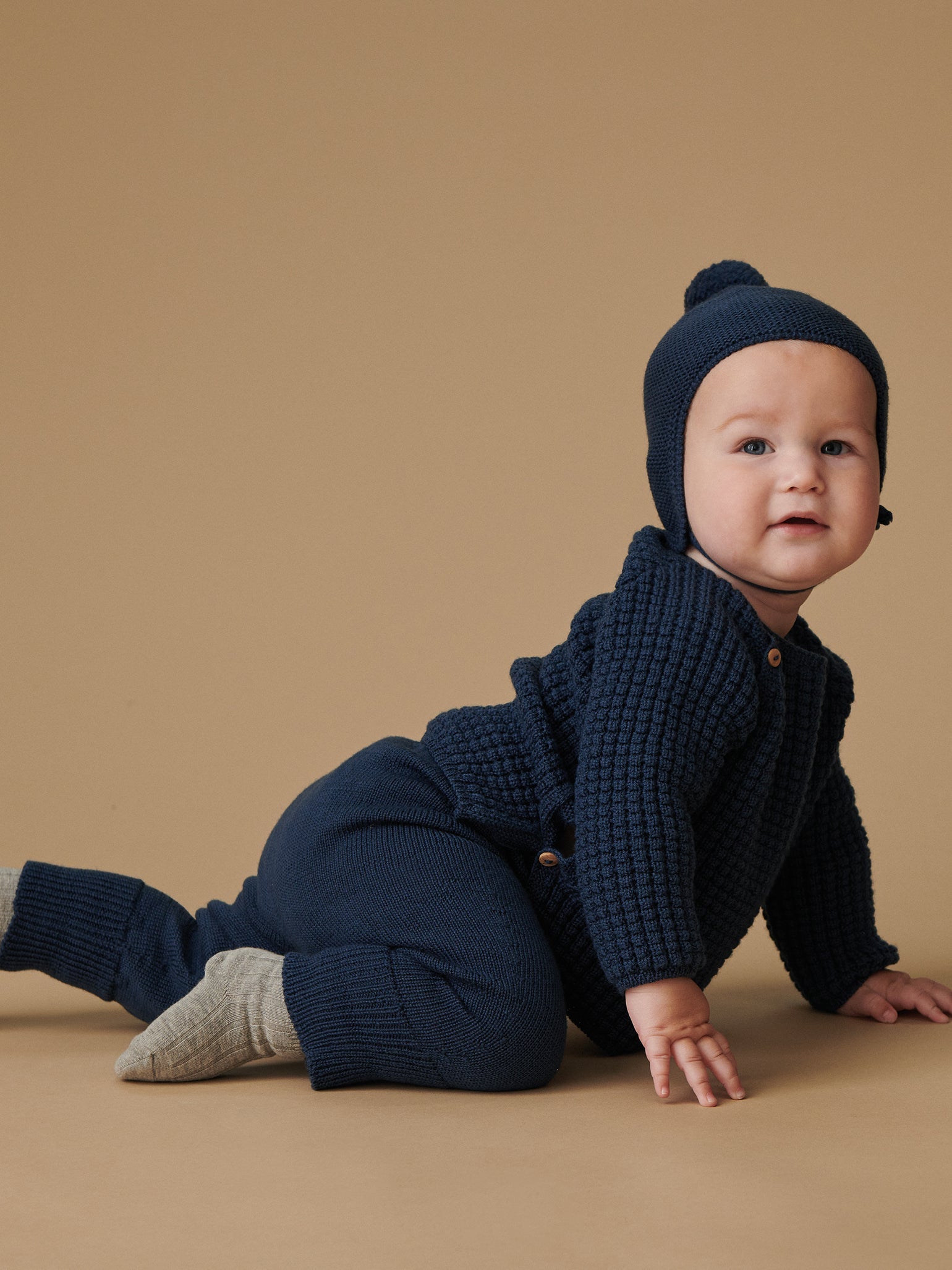 Dark Blue Samuel Merino Baby Knitted Set