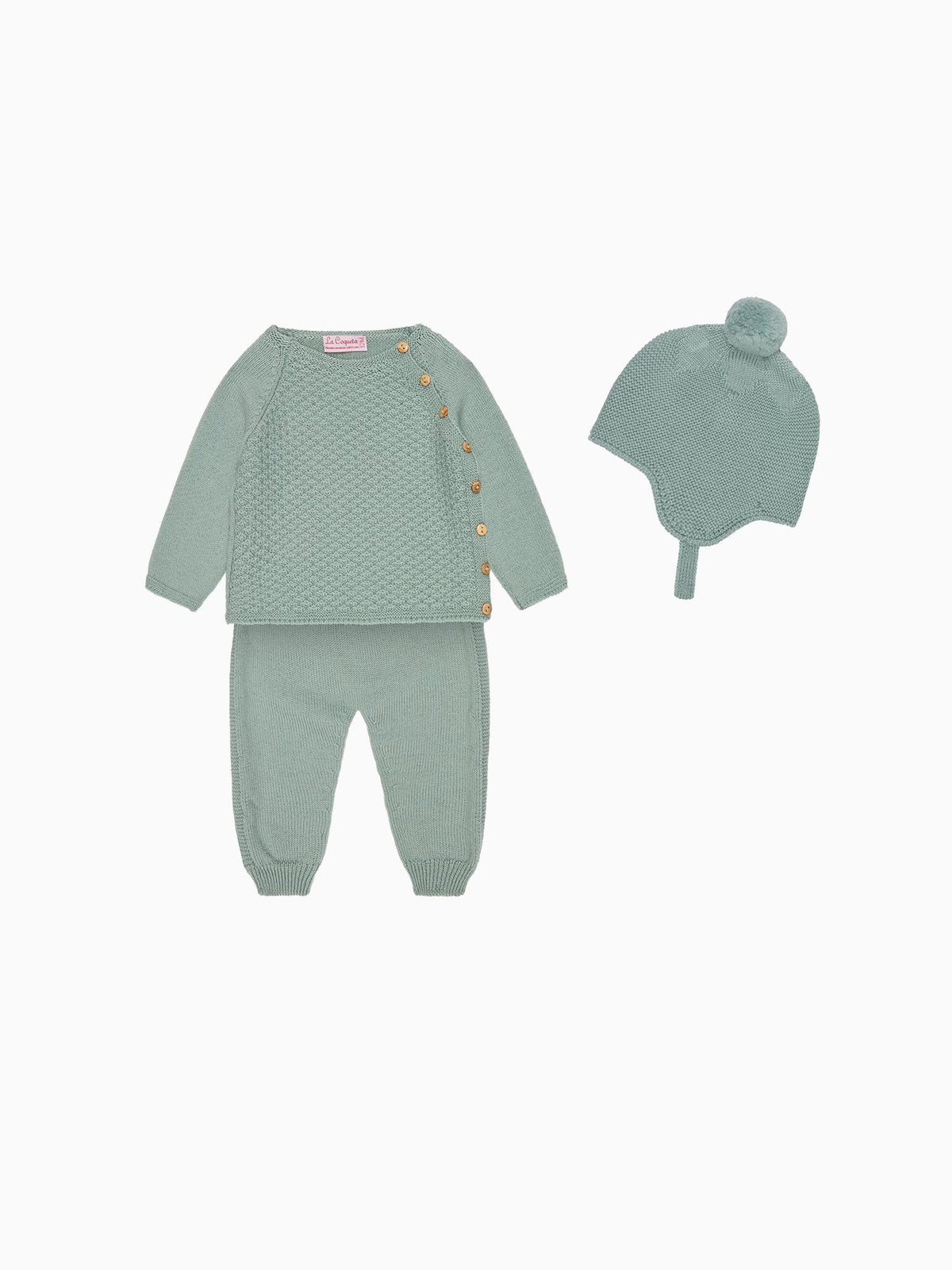Sage Samuel Merino Baby Knitted Gift Box Set