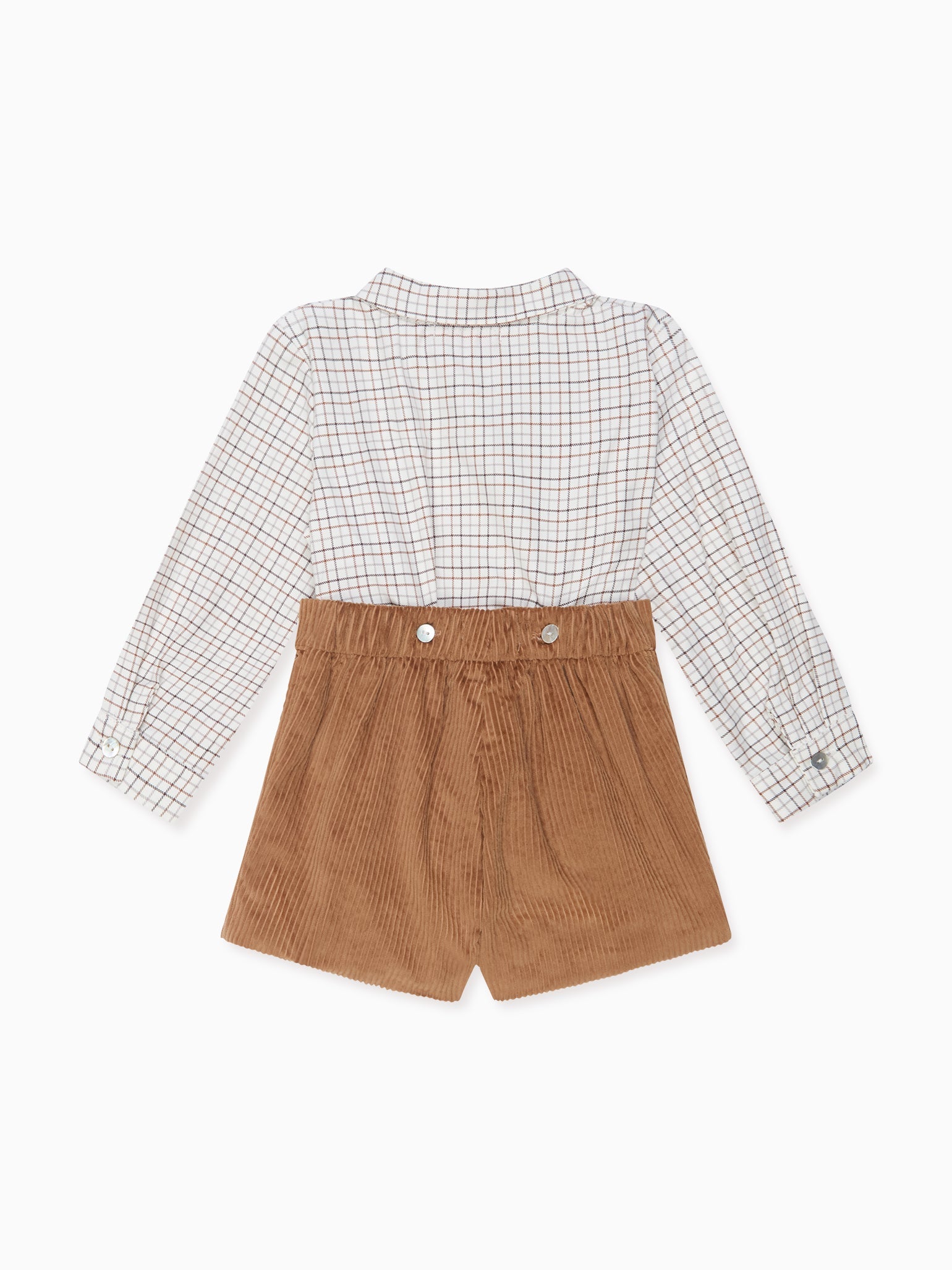 Caramel Check Sando Baby Boy Set