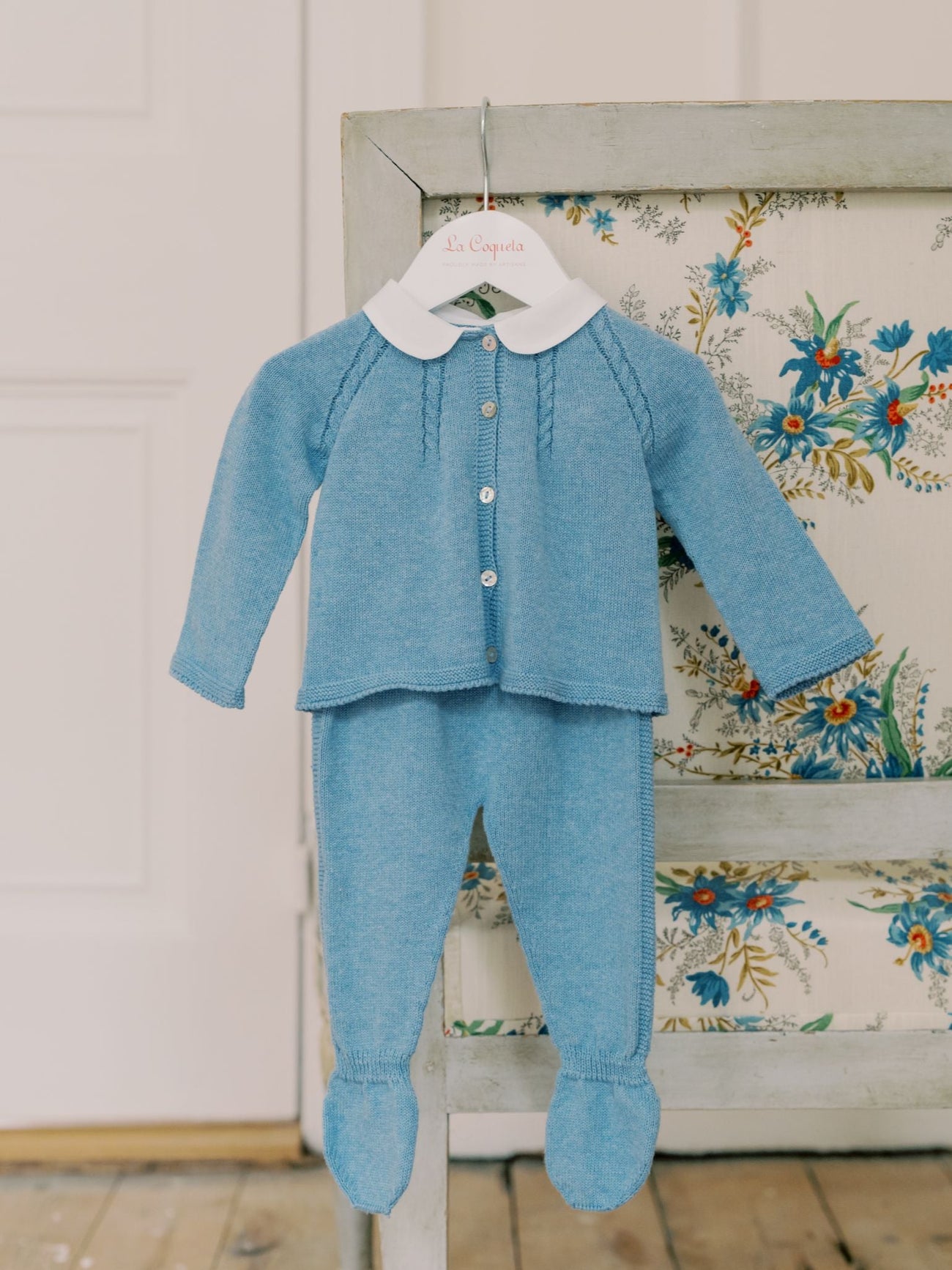 Blue Sanson Cotton Baby Knitted Set