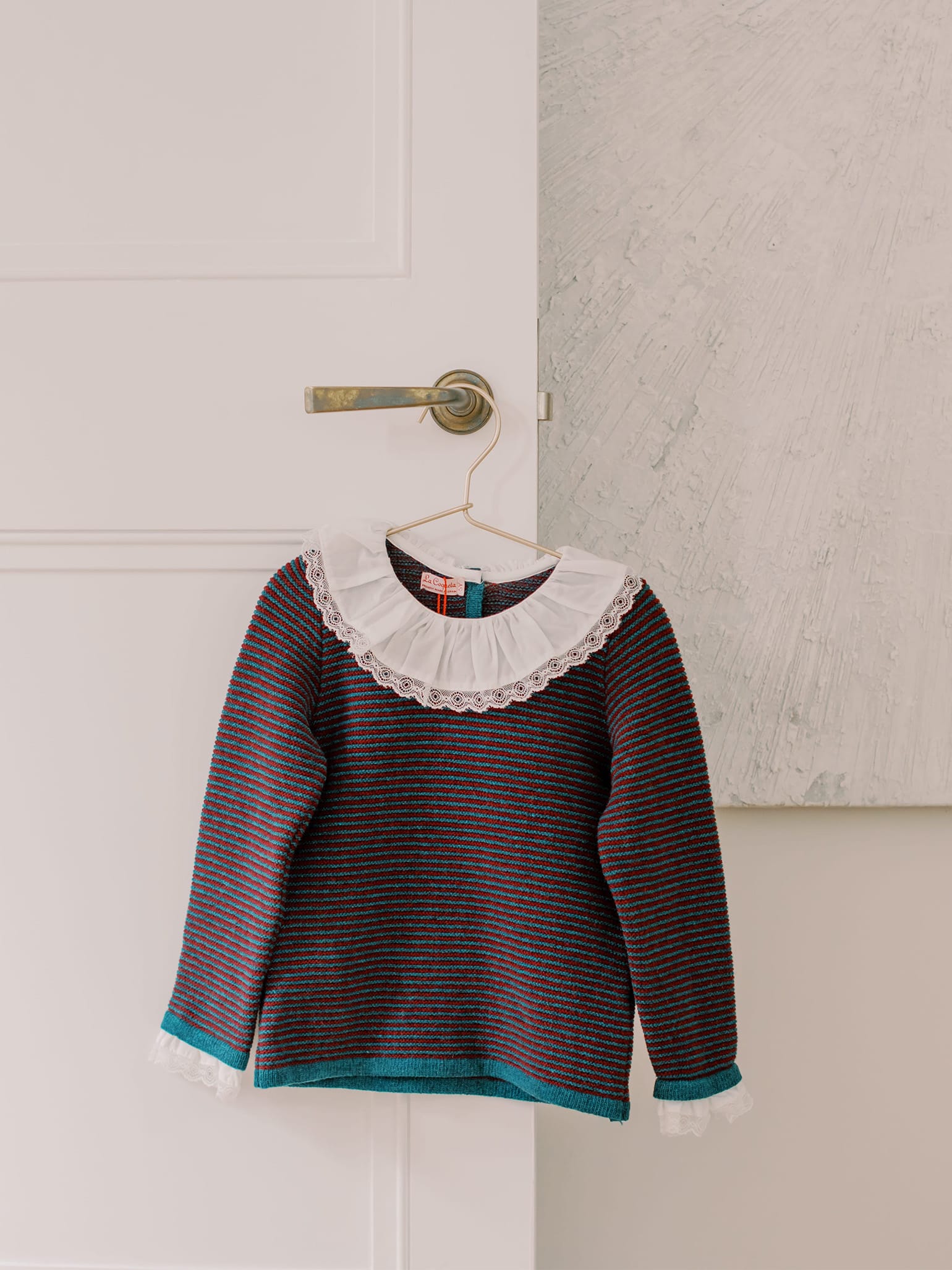 Burgundy Stripe Savannah Merino Girl Sweater