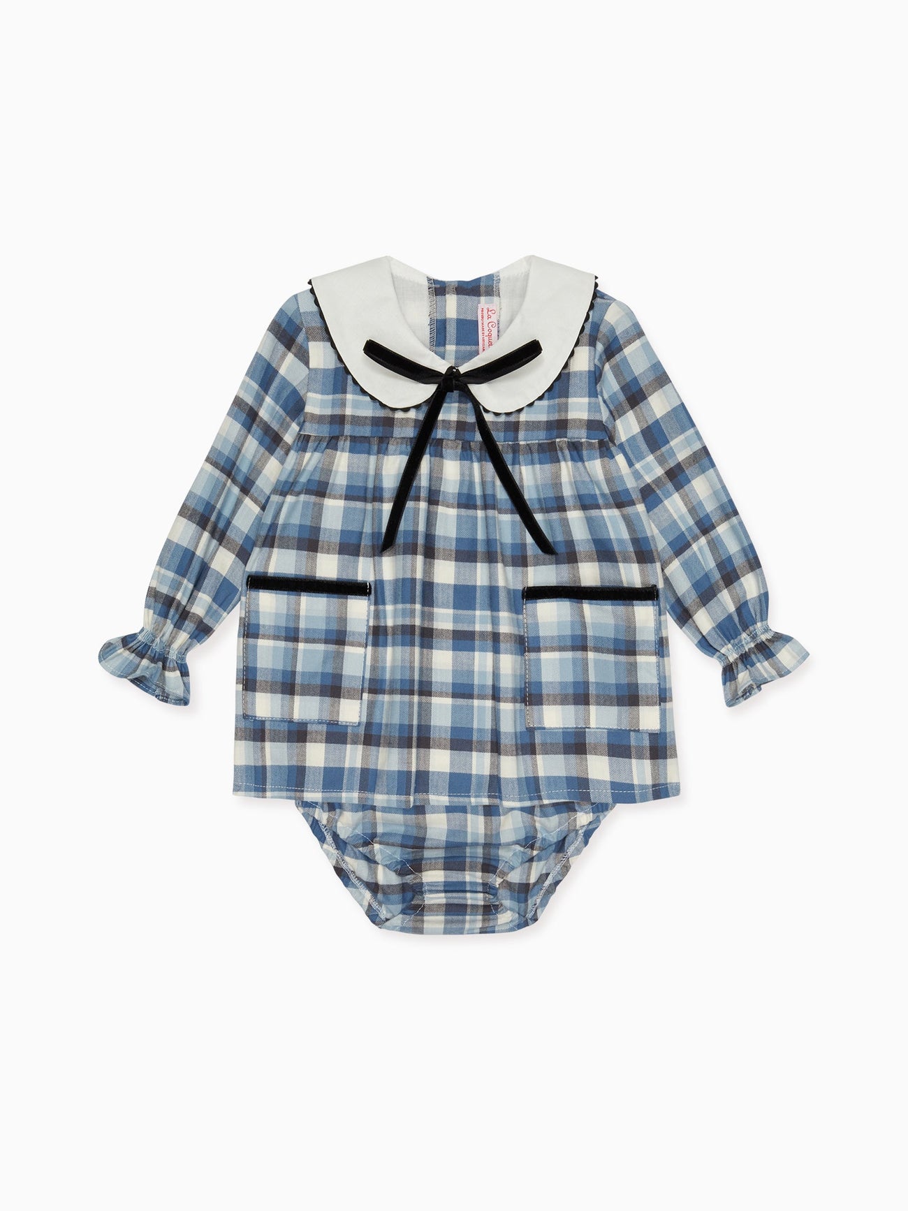 Blue Check Scarlet Baby Girl Set