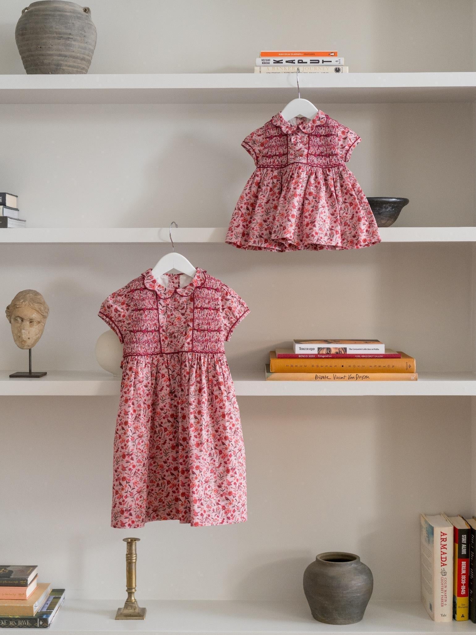 Pink Bird Floral Scarlett Baby Girl Hand-Smocked Set