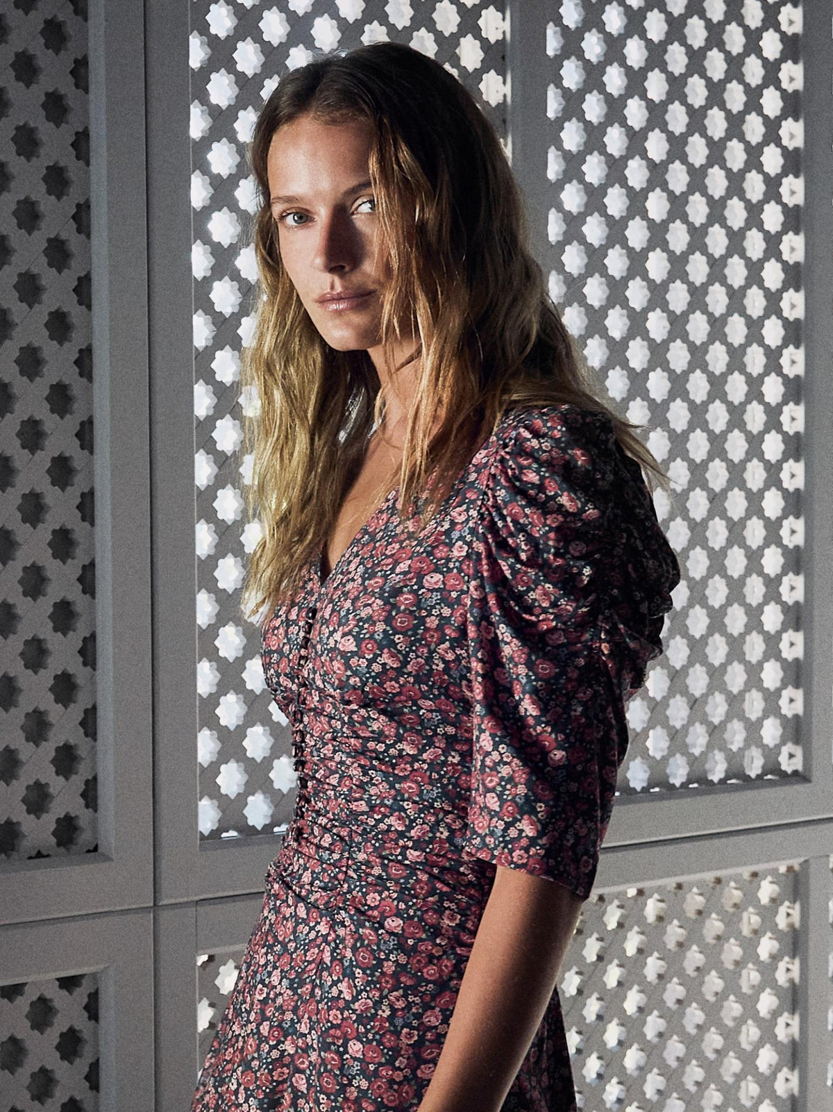 Navy Floral Siena Women Long Dress