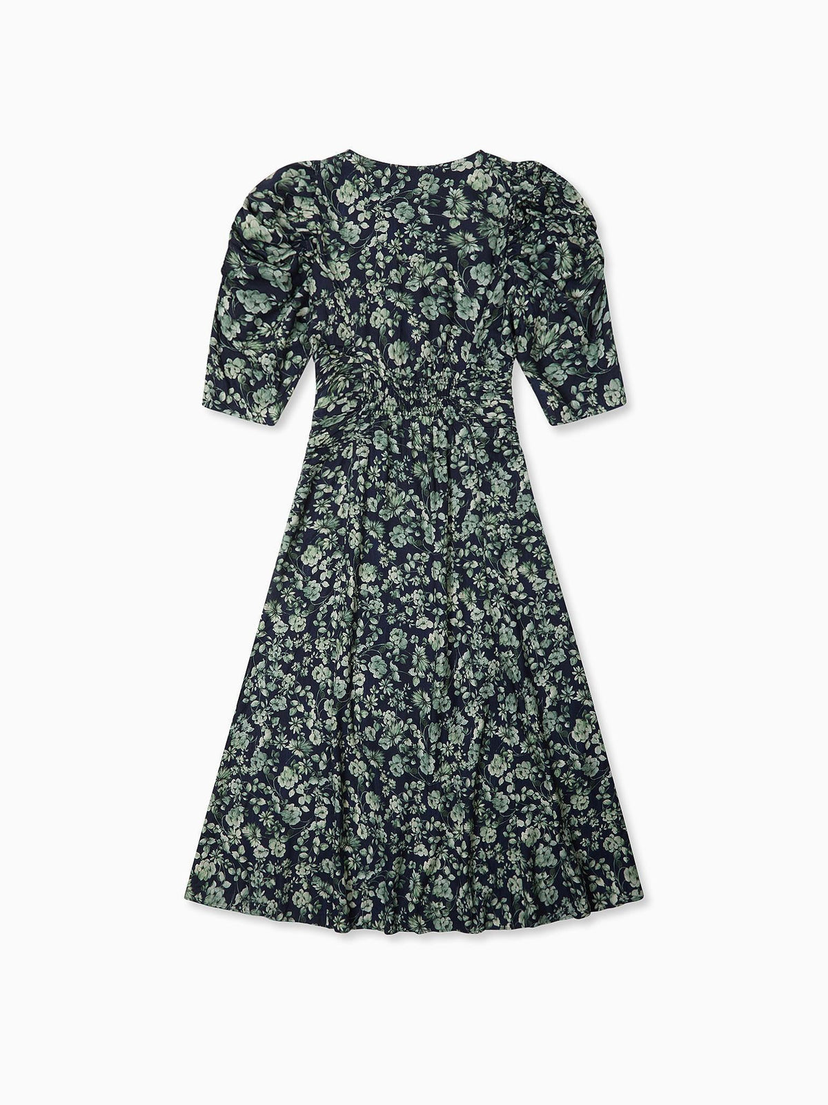 Navy & Green Floral Siena Women Long Dress